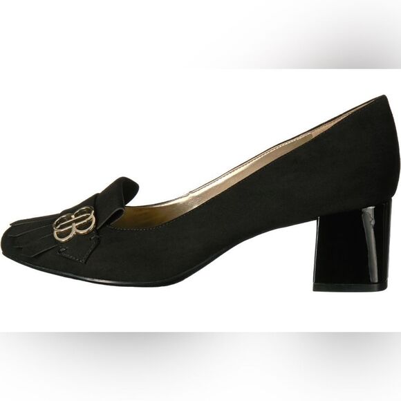 Bandolino Women's Black Suede  Chunky Heel Pumps Kiltie Tassel Shoes SZ 9.5 - Picture 4 of 12